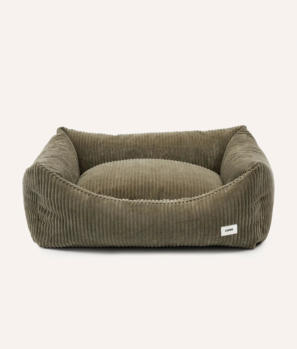 Grøn fløjlsbøjle hundeseng, Snozy