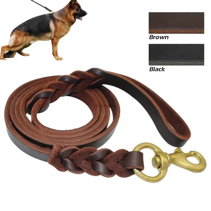 Læder hundesnor (<35 kg)