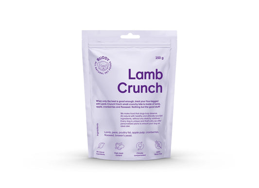 Buddy Crunchy Snack Lam med Tranebær 150 G