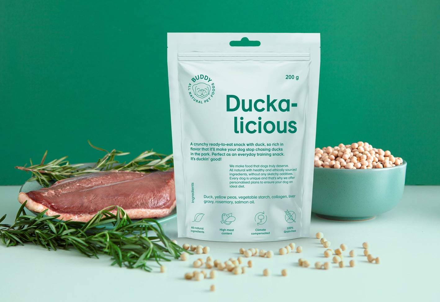 Buddy Semi-Moist Snack And med Rosmarin 200 G