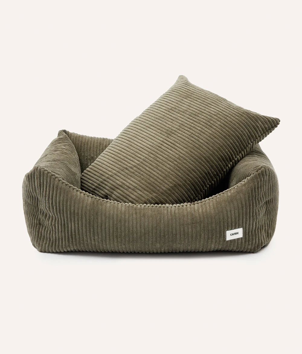 Grøn fløjlsbøjle hundeseng, Snozy