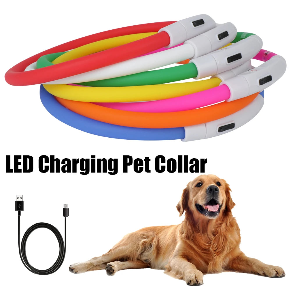 LED Genopladeligt USB Hundehalsbånd